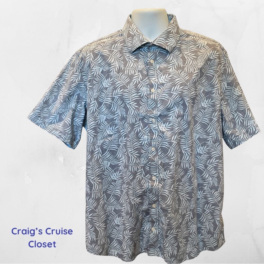 Jos. A. Bank Gray and Green Tailored Fit Casual Button Down Shirt. Men’s XL